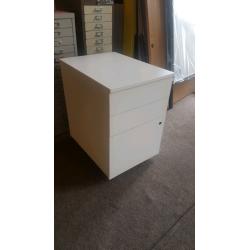 White Wood Effect 3 Drawer Office under desk Pedestal