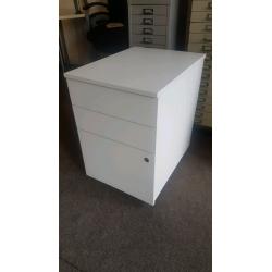 White Wood Effect 3 Drawer Office under desk Pedestal
