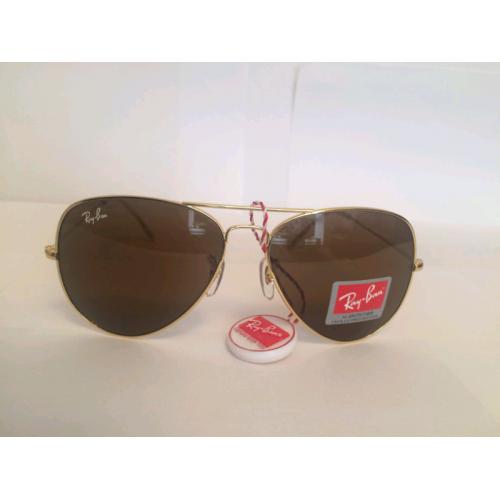 RayBan Aviator Sunglasses RB3025 (gold frame/brown lens)