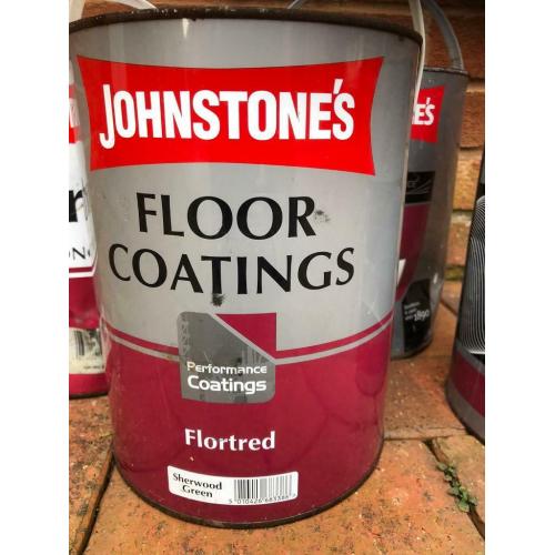 5 Tins Johnstones Green Flortred Floor Paint New