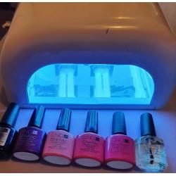 Uv nail lamp with gel polishes including CND shellac