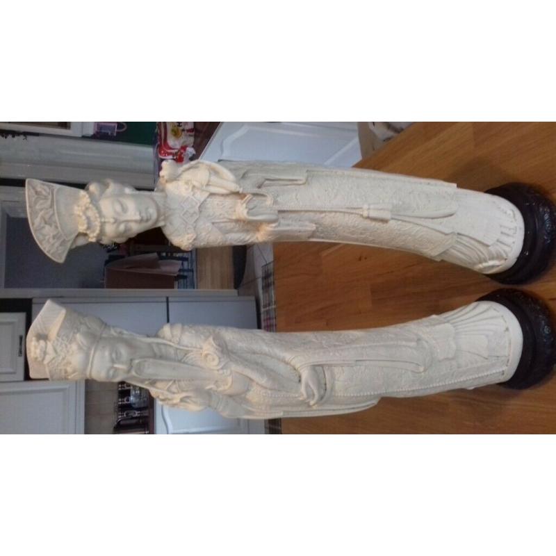 Pair of exquisetely carved and detailed chinese figures