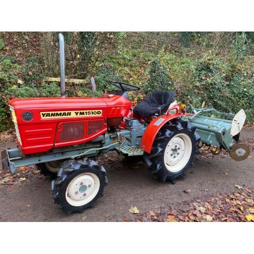 YANMAR YM1510D 4WD Compact Tractor & 4ft Rotavator Tiller ***WATCH VIDEO** 779 HOURS ** nice tractor