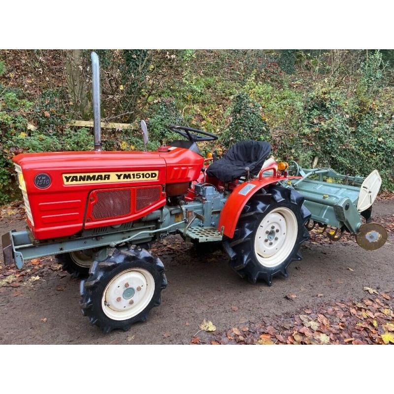 YANMAR YM1510D 4WD Compact Tractor & 4ft Rotavator Tiller ***WATCH VIDEO** 779 HOURS ** nice tractor