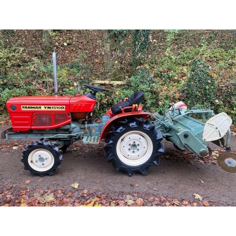 YANMAR YM1510D 4WD Compact Tractor & 4ft Rotavator Tiller ***WATCH VIDEO** 779 HOURS ** nice tractor