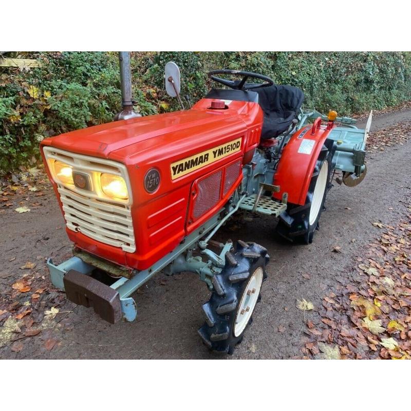 YANMAR YM1510D 4WD Compact Tractor & 4ft Rotavator Tiller ***WATCH VIDEO** 779 HOURS ** nice tractor