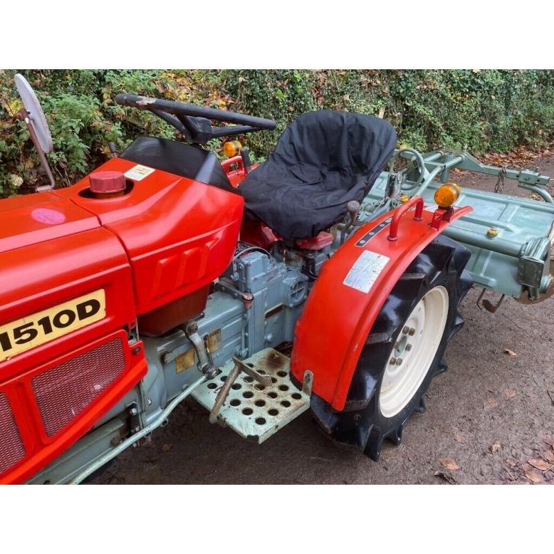 YANMAR YM1510D 4WD Compact Tractor & 4ft Rotavator Tiller ***WATCH VIDEO** 779 HOURS ** nice tractor