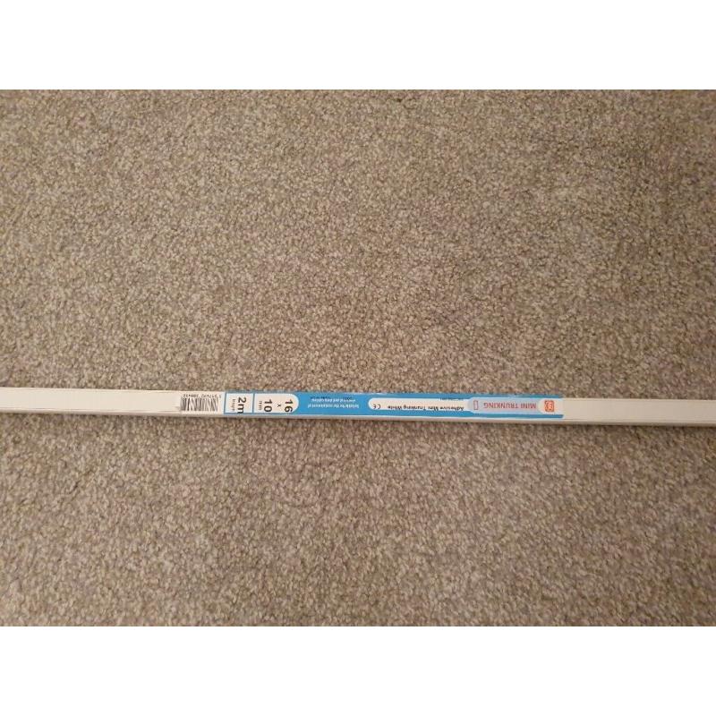 White adhesive mini trunking