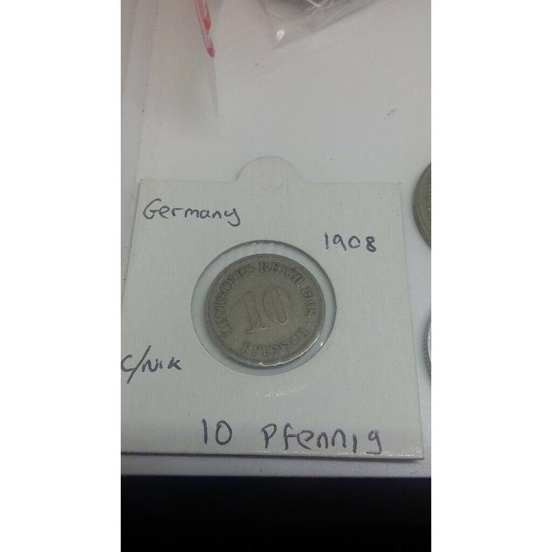 German coins 1877 1890- 50 pfennig, 1 silver. 7 coins