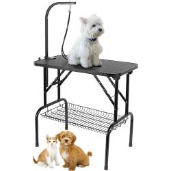 Pet grooming table and adjustable rope