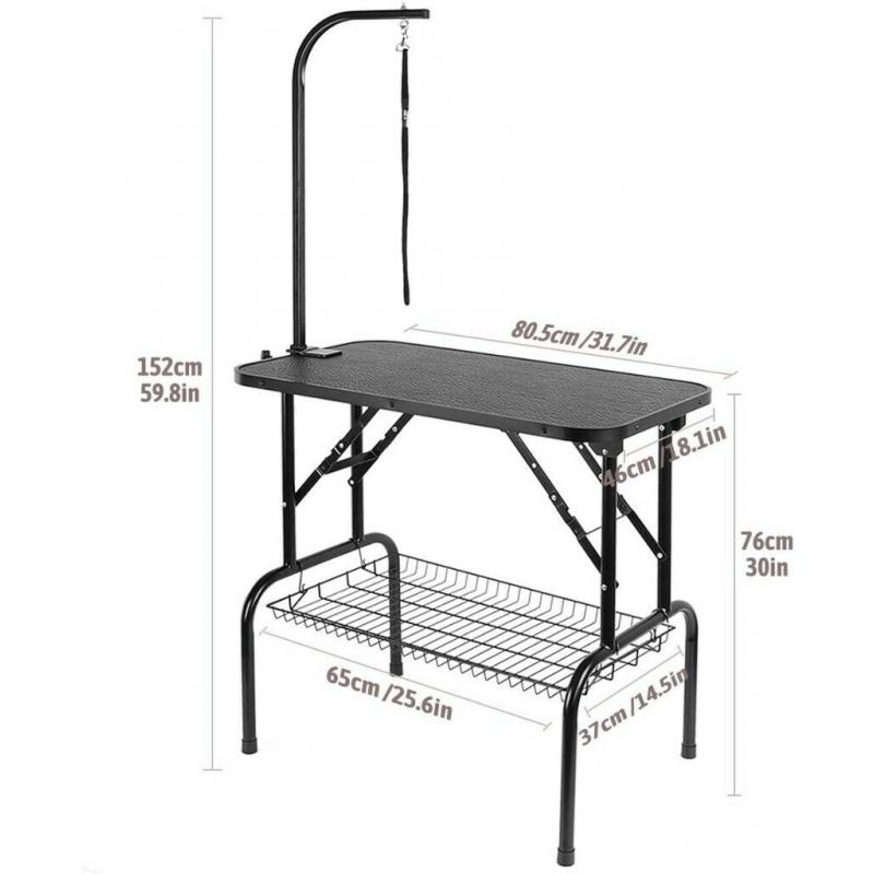 Pet grooming table and adjustable rope