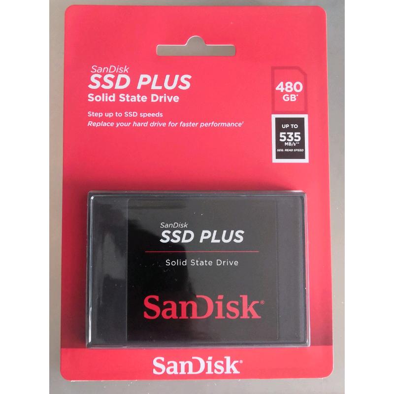 SanDisk 2.5" SSD (SOLD STATE DRIVE) PLUS 480GB BRAND NEW IN BOX