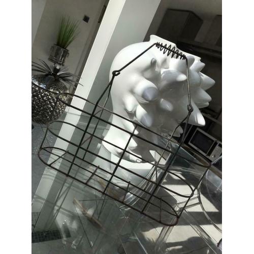French Antique Vintage Metal Bootle Holder Curiosity for Display Great for Loft Apartment or Garden
