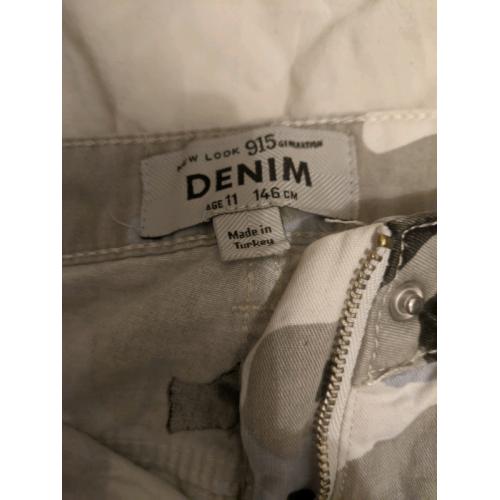 Grey,black and white camo print girls cargo pants trousers 11yrs
