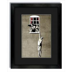 Banksy Hanging Man Love Cheat Poster Street Art A2 Size Paper Laminated Encapsulated Print Graffiti