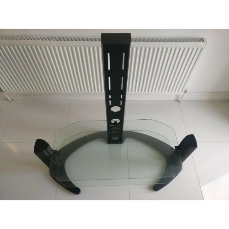 Two Tier Glass TV Stand with Wall Mount Bracket