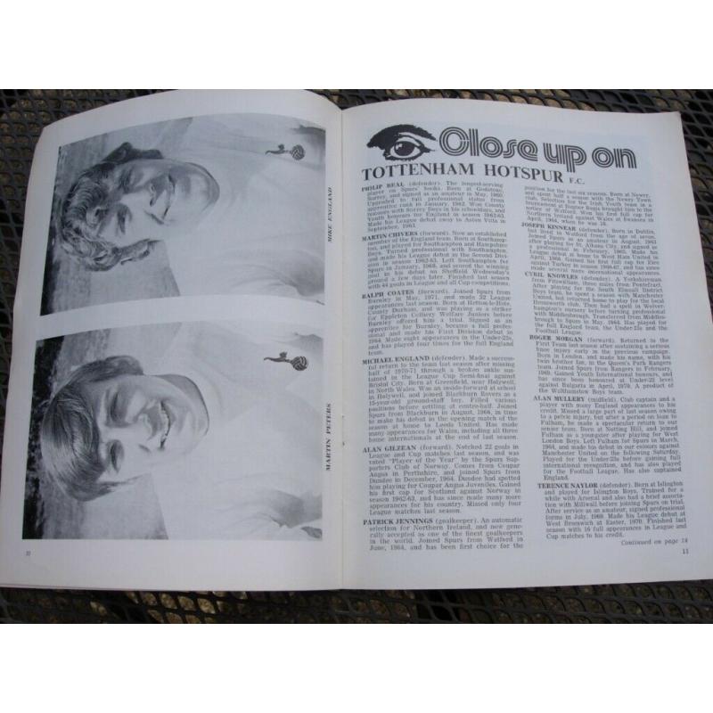 SPURS RARE PROGRAMME - BOURNEMOUTH v TOTTENHAM - PRE-SEASON FRIENDLY MATCH PROGRAMME - 29/7/72